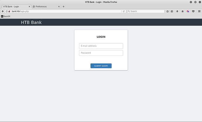 Bank Login Page