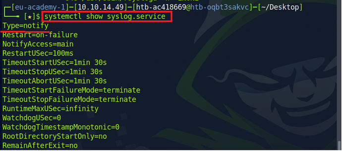 What is the type of the service of the_syslog.service