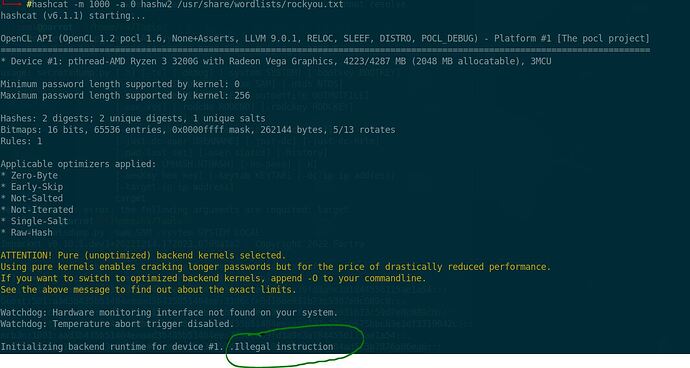 hashcat error